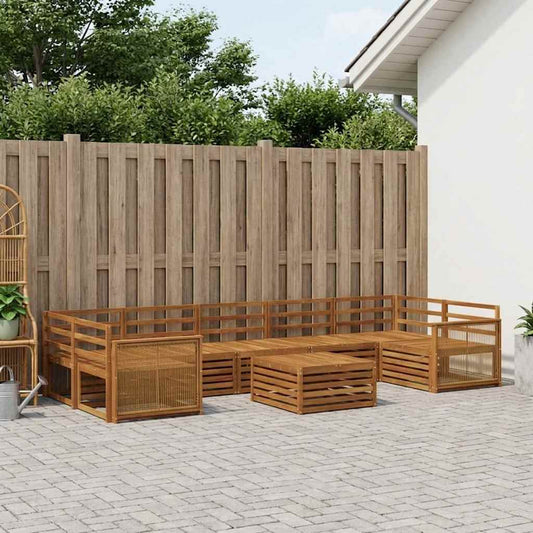 vidaXL Outdoor Sofa Set 8 pcs Natural Solid Acacia Wood
