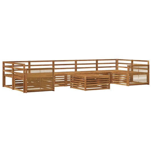 vidaXL Outdoor Sofa Set 8 pcs Natural Solid Acacia Wood