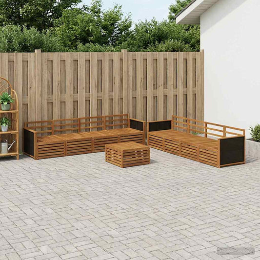 vidaXL Outdoor Sofa Set 9 pcs Natural Solid Acacia wood