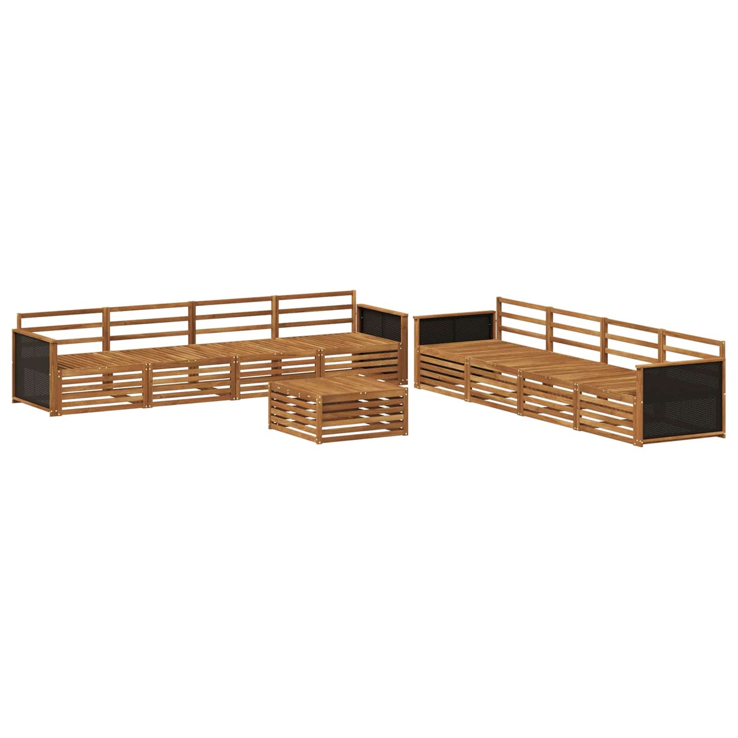 vidaXL Outdoor Sofa Set 9 pcs Natural Solid Acacia wood
