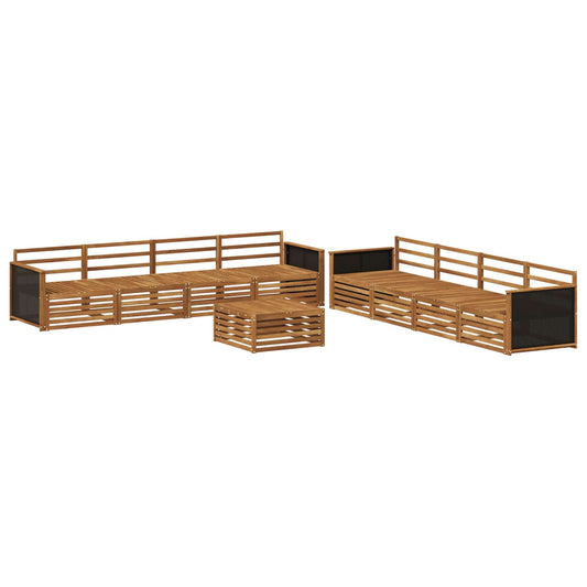 vidaXL Outdoor Sofa Set 9 pcs Natural Solid Acacia wood