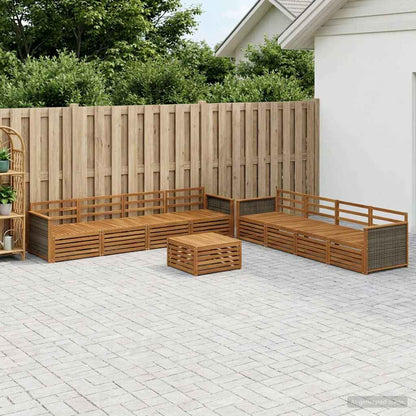 vidaXL Outdoor Sofa Set 9 pcs Natural Solid Acacia Wood