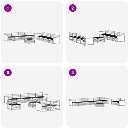 vidaXL Outdoor Sofa Set 9 pcs Natural Solid Acacia Wood