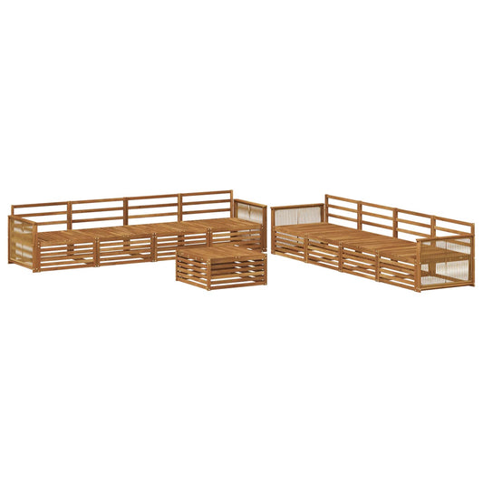 vidaXL Outdoor Sofa Set 9 pcs Natural Solid Acacia Wood