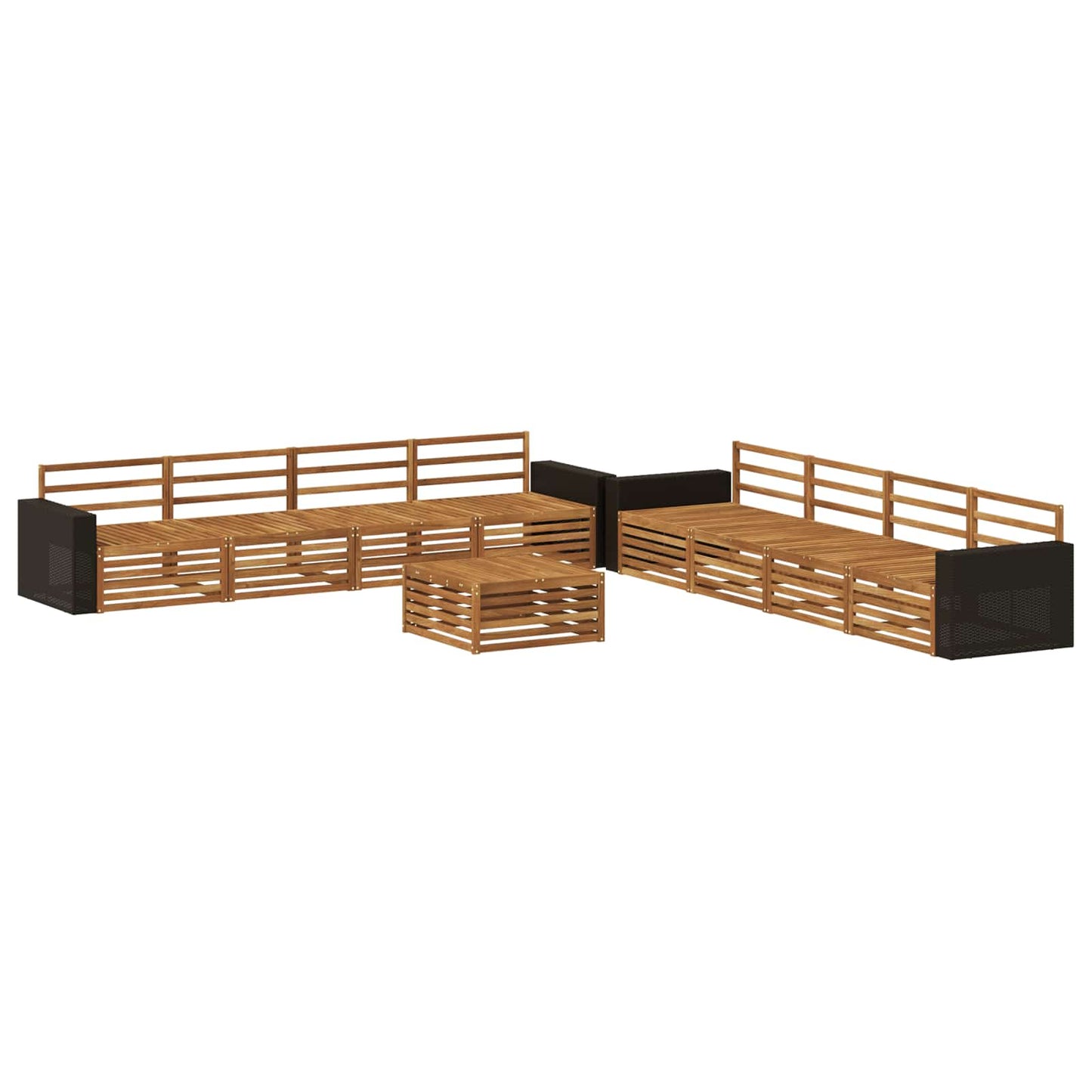 vidaXL Outdoor Sofa Set 9 pcs Natural Solid Acacia wood