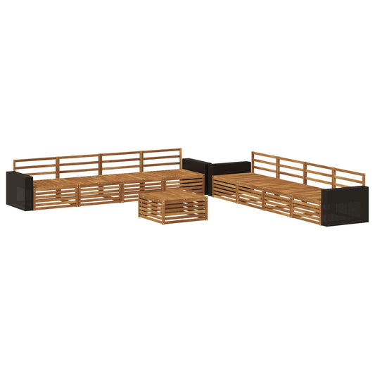 vidaXL Outdoor Sofa Set 9 pcs Natural Solid Acacia wood