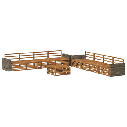 vidaXL Outdoor Sofa Set 9 pcs Natural Solid Acacia wood