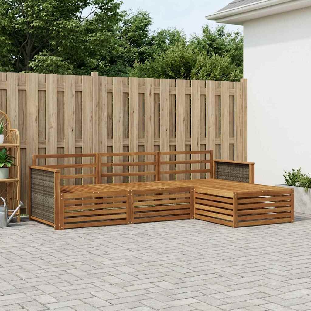 vidaXL Outdoor Sofa Set Natural 249.5 x 162.5 x 73 cm