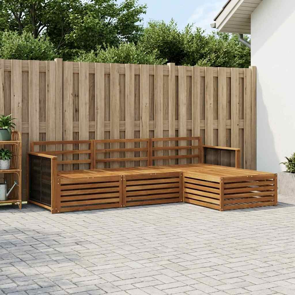 vidaXL Outdoor Sofa Set Natural 249 x 162.5 x 73 cm Solid Acacia Wood