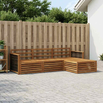 vidaXL Outdoor Sofa Set Natural 249 x 162.5 x 73 cm Solid Acacia Wood