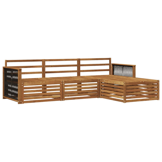 vidaXL Outdoor Sofa Set 4 pcs Natural Solid Acacia Wood
