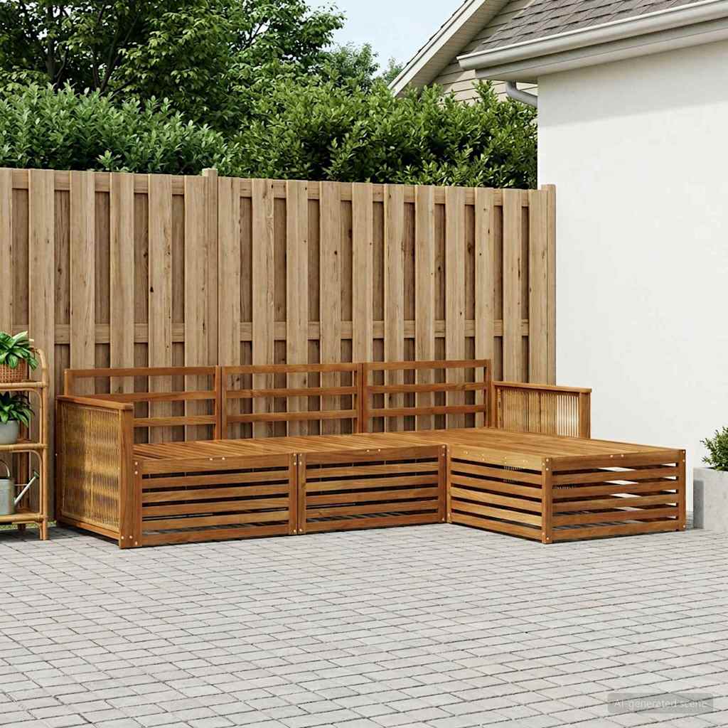 vidaXL Outdoor Sofa Set Natural 249 x 162.5 x 73 cm Solid Acacia Wood