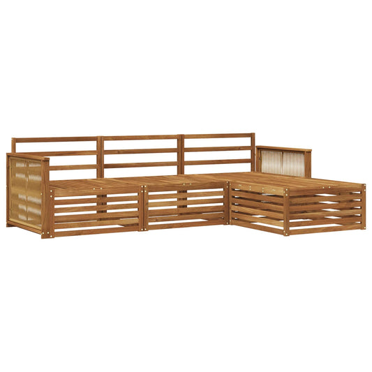 vidaXL Outdoor Sofa Set 4 pcs Natural Solid Acacia Wood