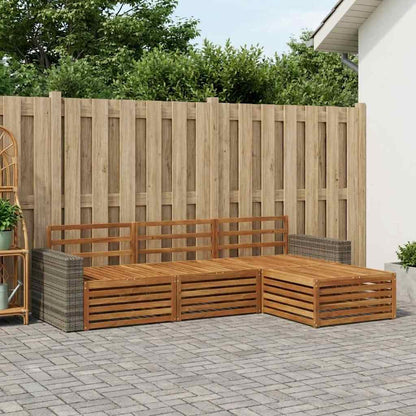 vidaXL Outdoor Sofa Set 4 pcs Natural Solid Acacia Wood