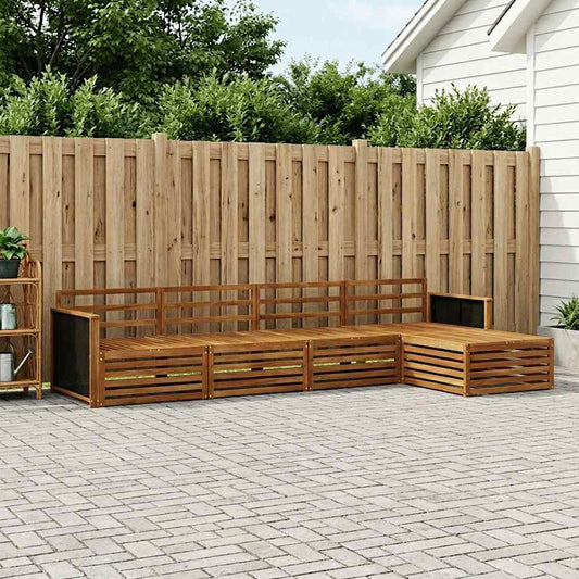 vidaXL Outdoor Sofa Set 5 pcs Natural Solid Acacia Wood