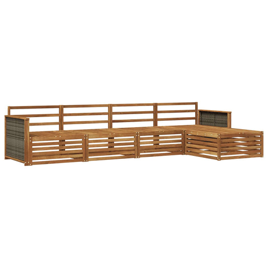 vidaXL Outdoor Sofa Set 5 pcs Natural Solid Acacia Wood