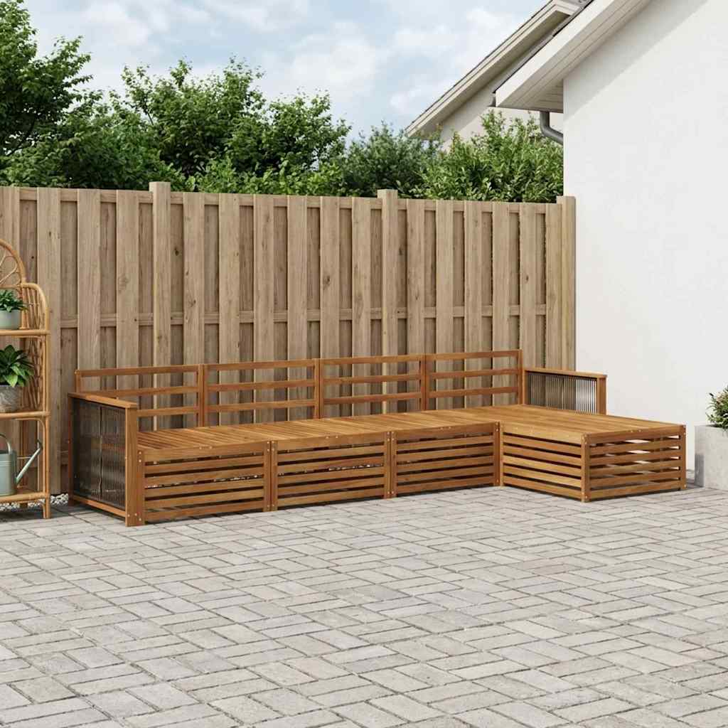vidaXL Outdoor Sofa Set 5 pcs Natural Solid Acacia Wood
