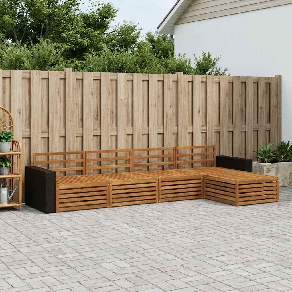 vidaXL Outdoor Sofa Set 5 pcs Natural Solid Acacia Wood