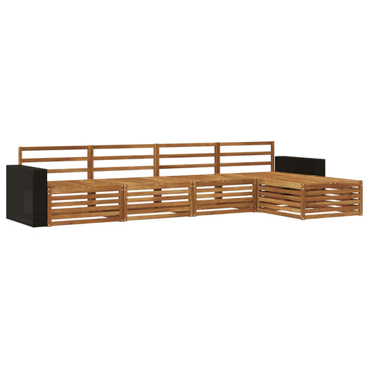 vidaXL Outdoor Sofa Set 5 pcs Natural Solid Acacia Wood
