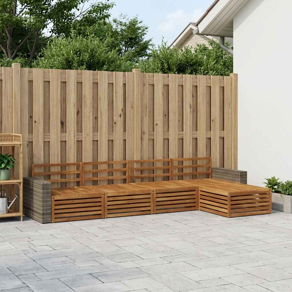 vidaXL Outdoor Sofa Set 5 pcs Natural Solid Acacia Wood