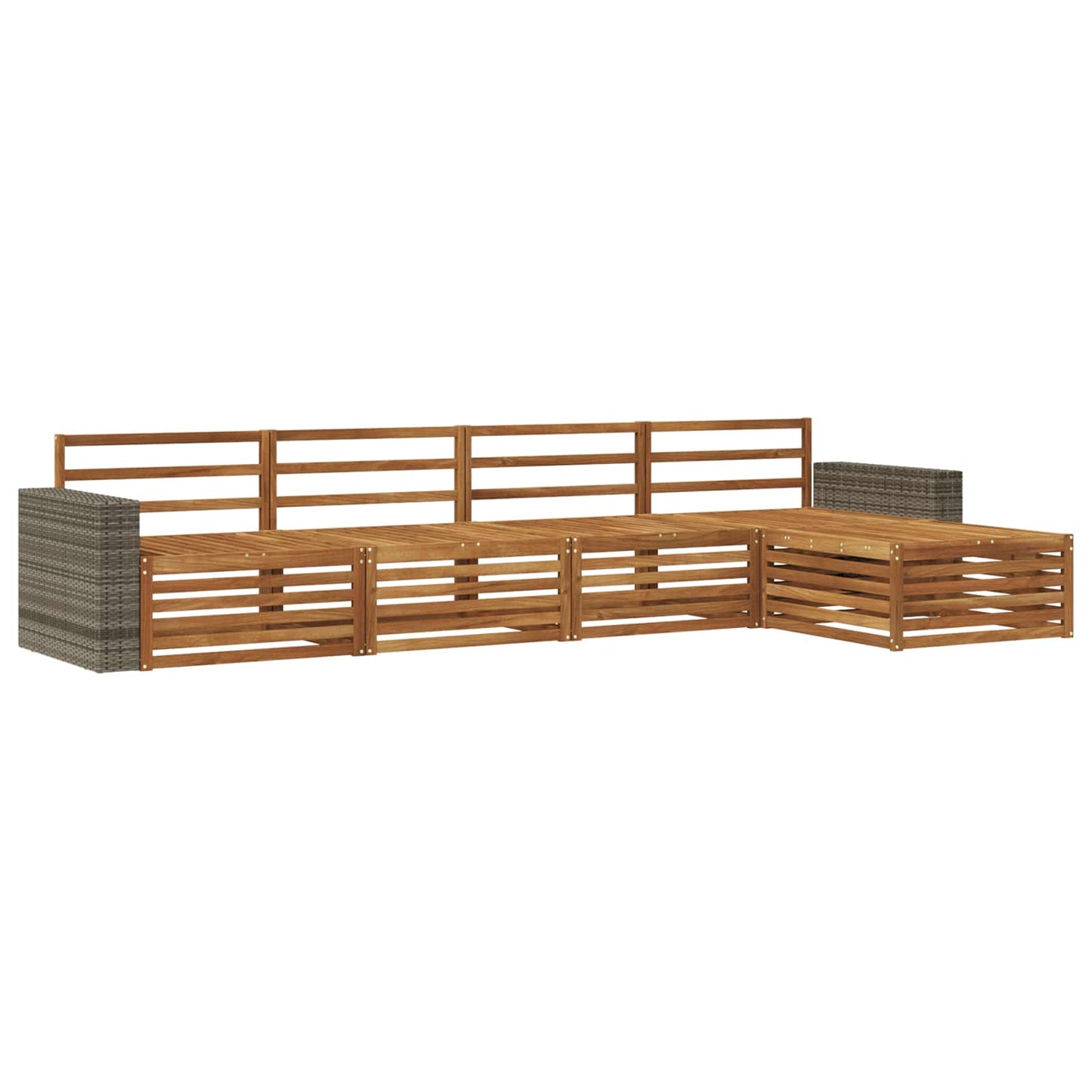 vidaXL Outdoor Sofa Set 5 pcs Natural Solid Acacia Wood