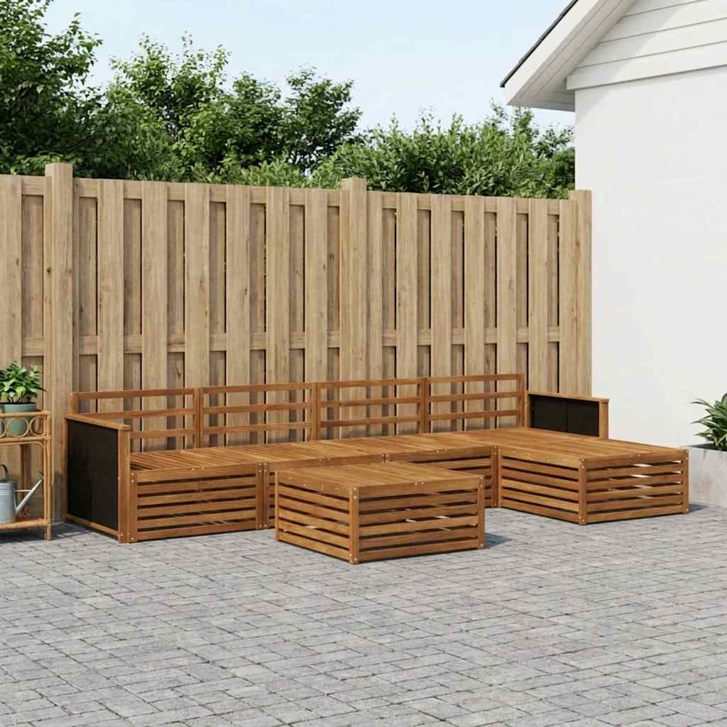 vidaXL Outdoor Sofa Set 6 pcs Natural 79 x 79 x 37 cm