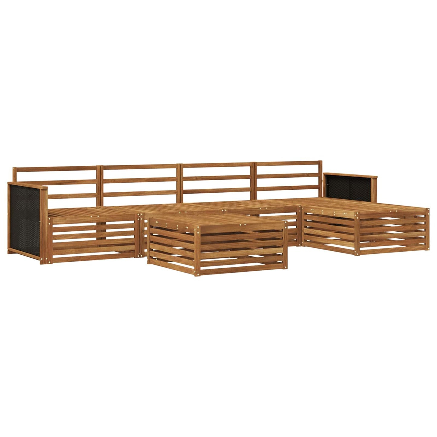 vidaXL Outdoor Sofa Set 6 pcs Natural 79 x 79 x 37 cm