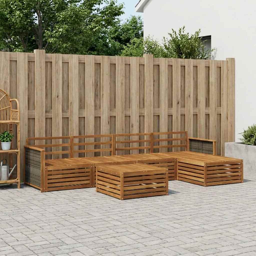vidaXL Outdoor Sofa Set 6 pcs Natural Solid Acacia Wood