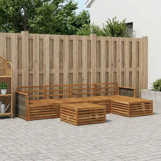 vidaXL Outdoor Sofa Set 6 pcs Natural Solid Acacia Wood