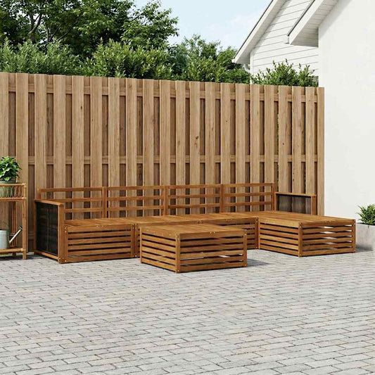 vidaXL Outdoor Sofa Set 6 pcs Natural Solid Acacia Wood