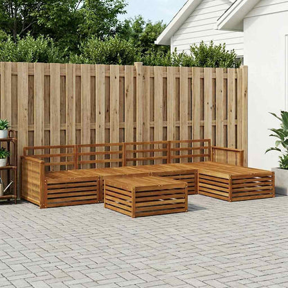 vidaXL Outdoor Sofa Set 6 pcs Natural Solid Acacia Wood