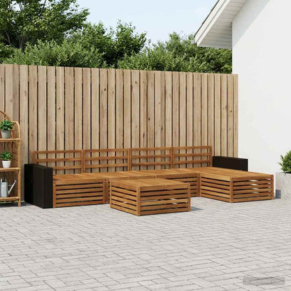 vidaXL Outdoor Sofa Set 6 pcs Natural 79 x 79 x 37 cm