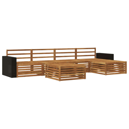 vidaXL Outdoor Sofa Set 6 pcs Natural 79 x 79 x 37 cm