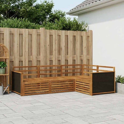 vidaXL Outdoor Sofa Set 4 pcs Natural 247.5 x 168.5 x 73 cm