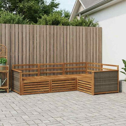 vidaXL Outdoor Sofa Set 4 pcs Natural Solid Acacia Wood