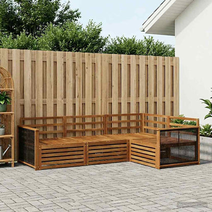 vidaXL Outdoor Sofa Set 4 pcs Natural Solid Acacia Wood