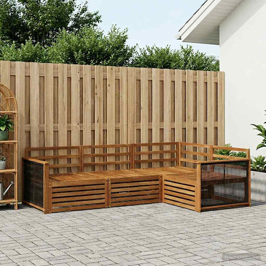 vidaXL Outdoor Sofa Set 4 pcs Natural Solid Acacia Wood