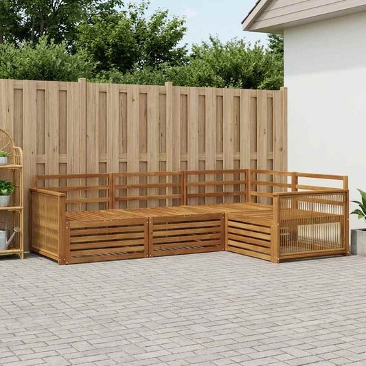 vidaXL Outdoor Sofa Set 4 pcs Natural Solid Acacia Wood