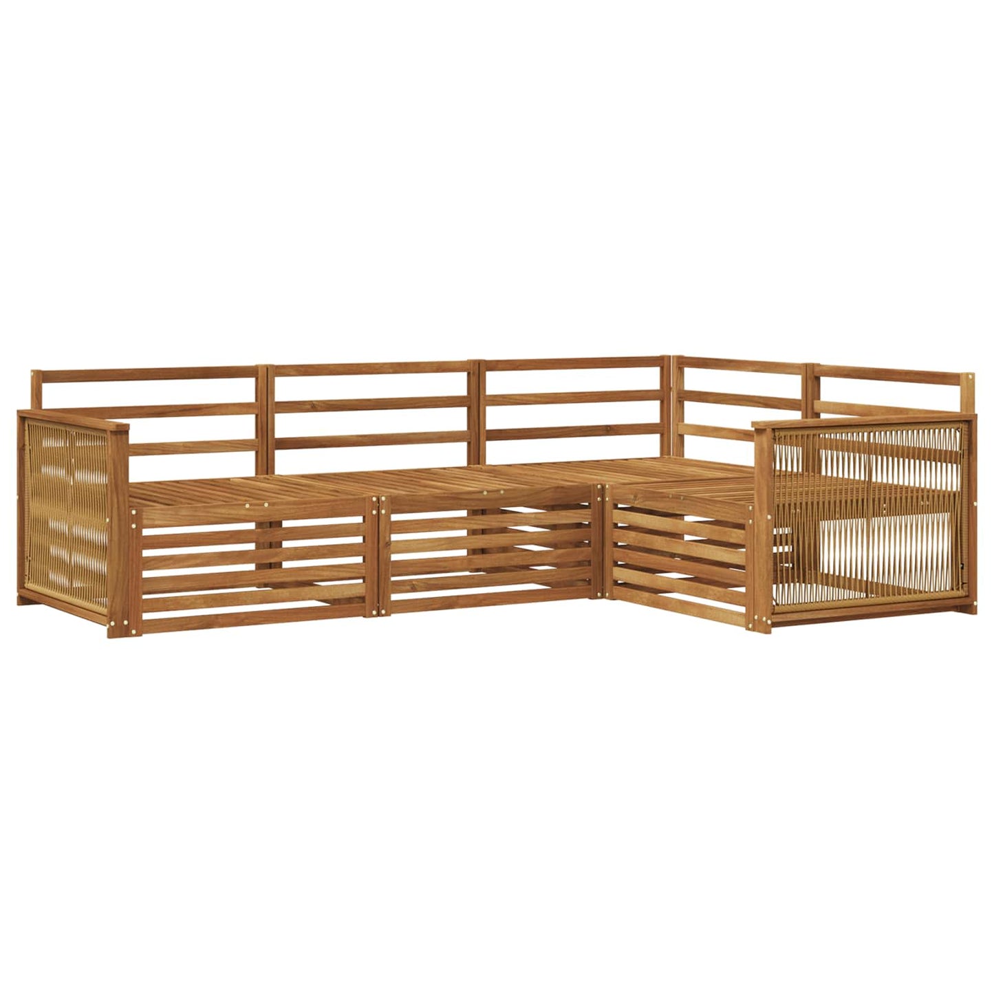vidaXL Outdoor Sofa Set 4 pcs Natural Solid Acacia Wood
