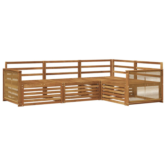 vidaXL Outdoor Sofa Set 4 pcs Natural Solid Acacia Wood