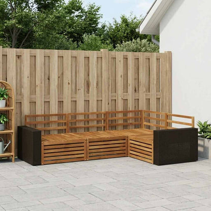 vidaXL Outdoor Sofa Set 4 pcs Natural 255.5 x 176.5 x 73 cm