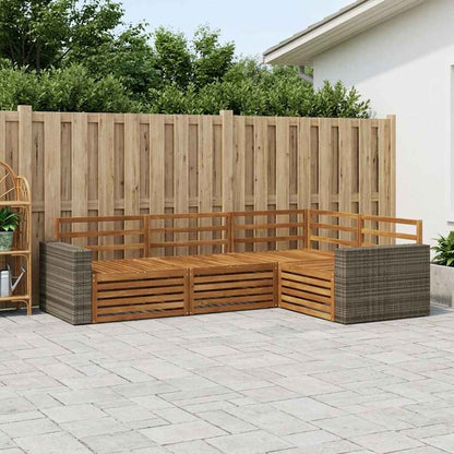 vidaXL Outdoor Sofa Set 4 pcs Natural 255.5 x 176.5 x 73 cm