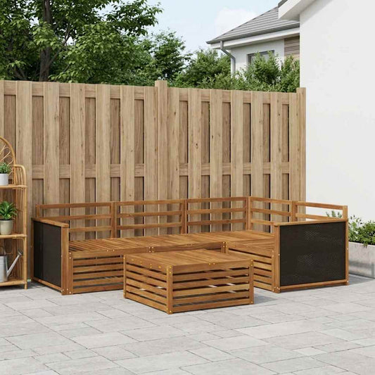 vidaXL Outdoor Sofa Set 5 pcs Natural 79 x 79 x 37 cm