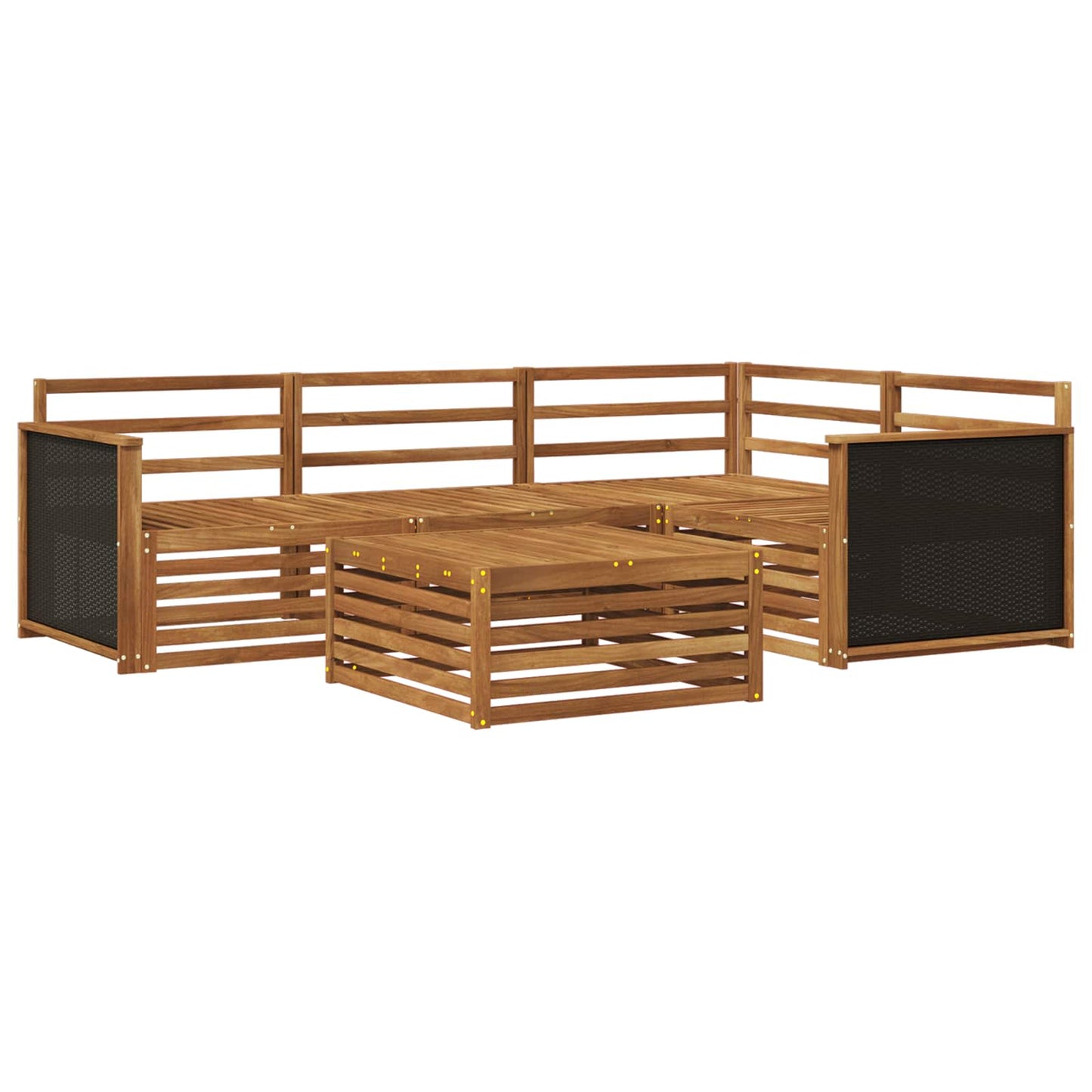 vidaXL Outdoor Sofa Set 5 pcs Natural 79 x 79 x 37 cm