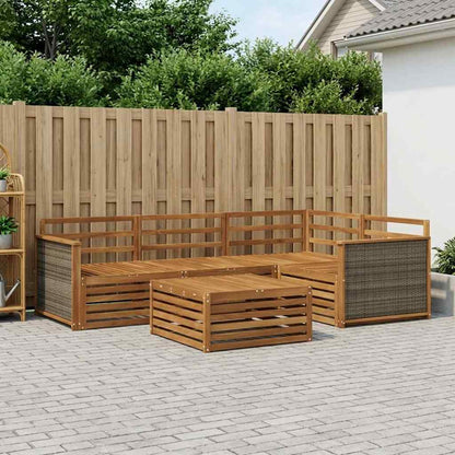 vidaXL Outdoor Sofa Set 5 pcs Natural Solid Acacia Wood