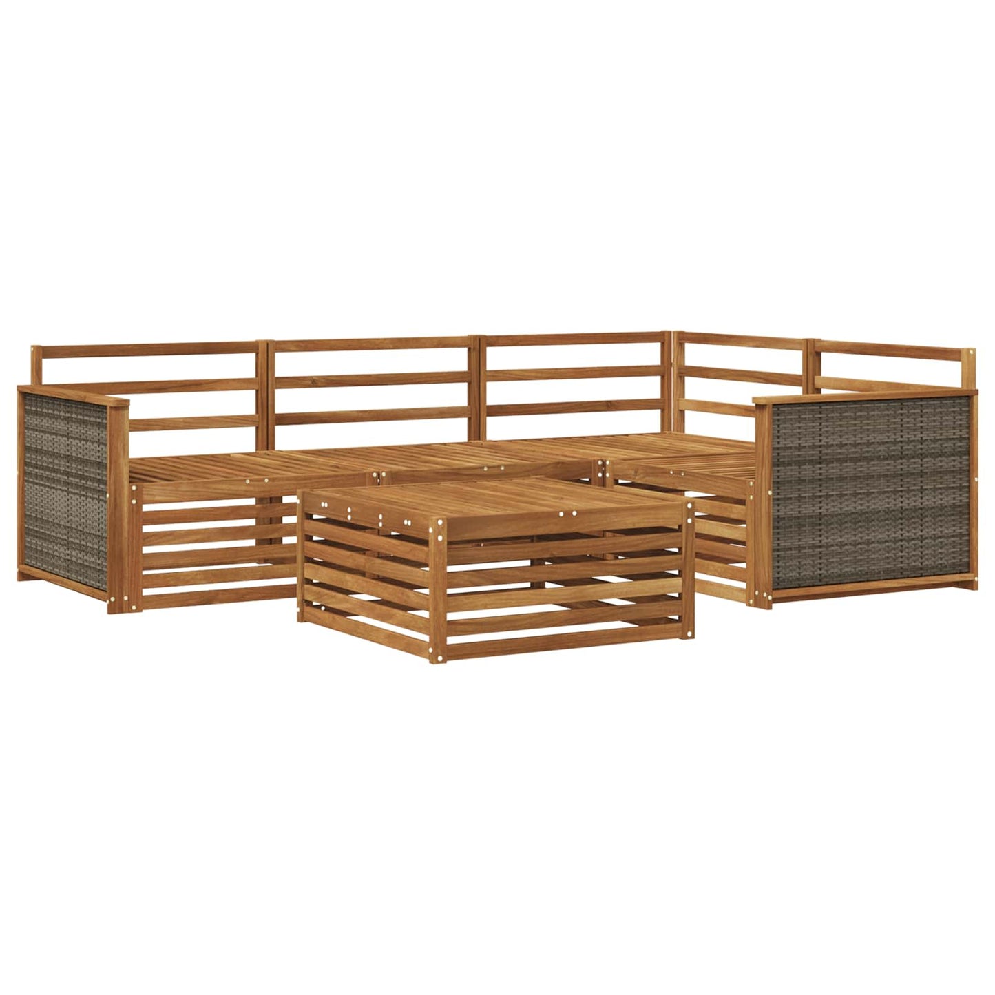 vidaXL Outdoor Sofa Set 5 pcs Natural Solid Acacia Wood