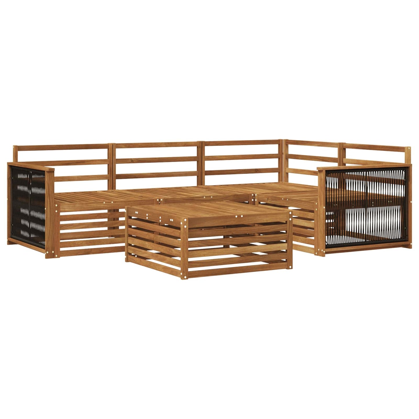 vidaXL Outdoor Sofa Set 5 pcs Natural Solid Acacia Wood