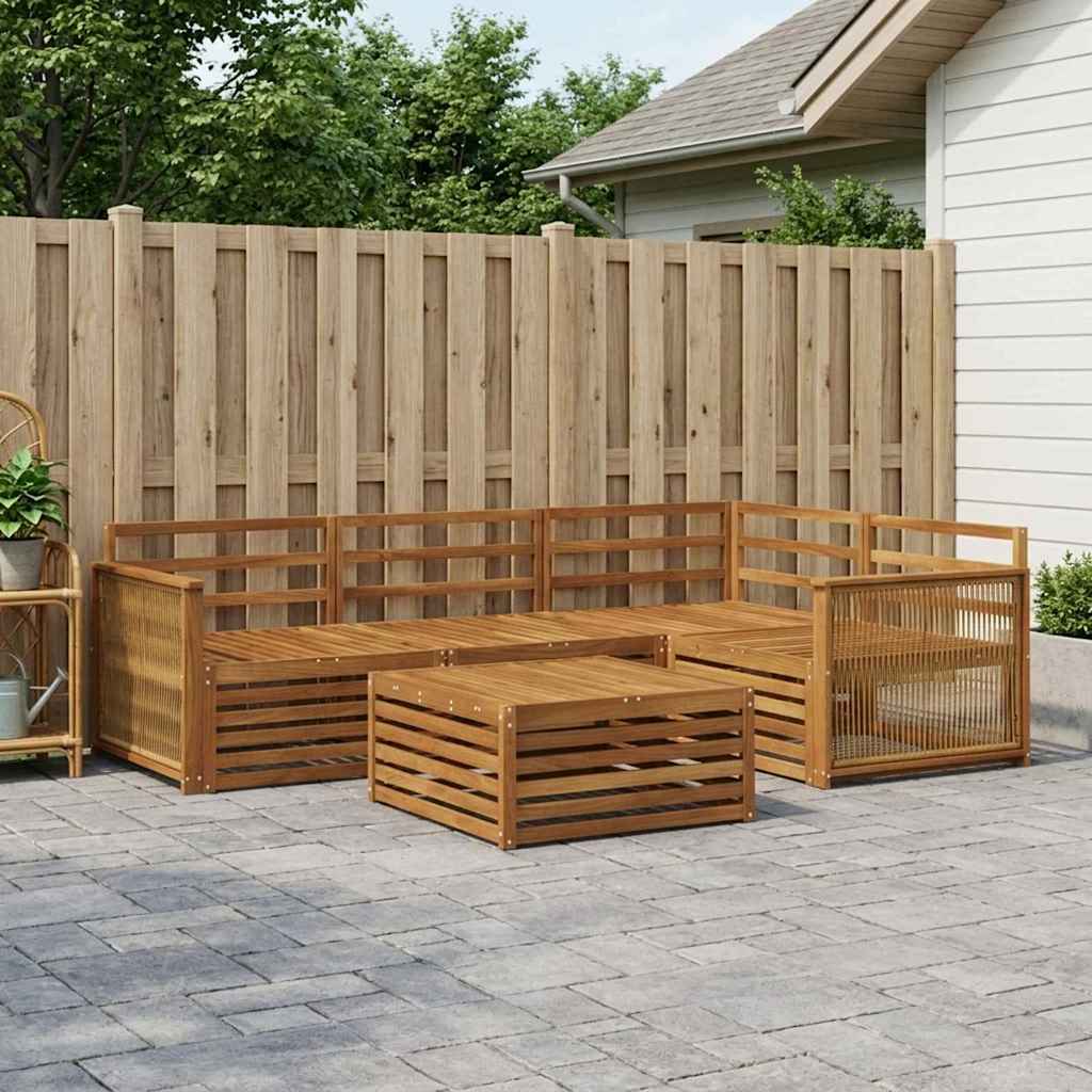 vidaXL Outdoor Sofa Set 5 pcs Natural Solid Acacia Wood