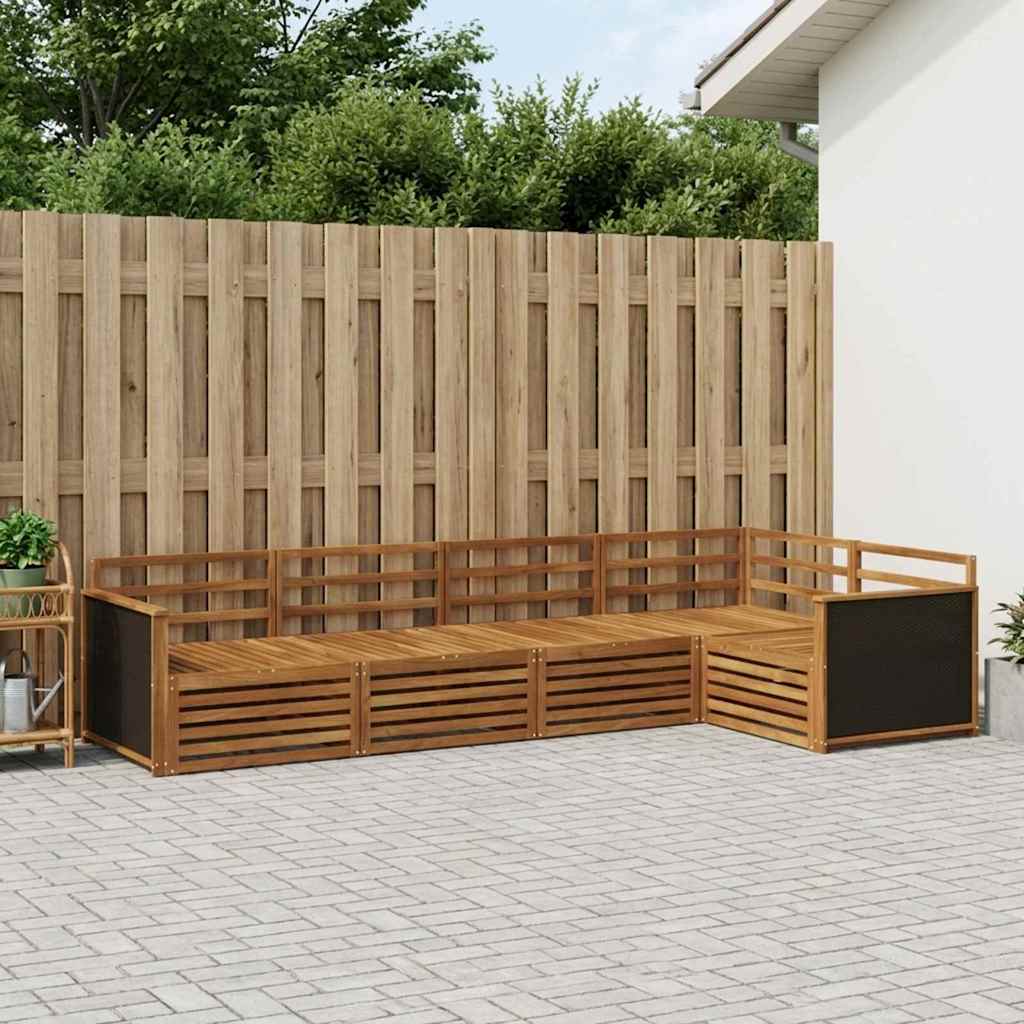 vidaXL Outdoor Sofa Set 5 pcs Natural 323 x 164.5 x 73 cm
