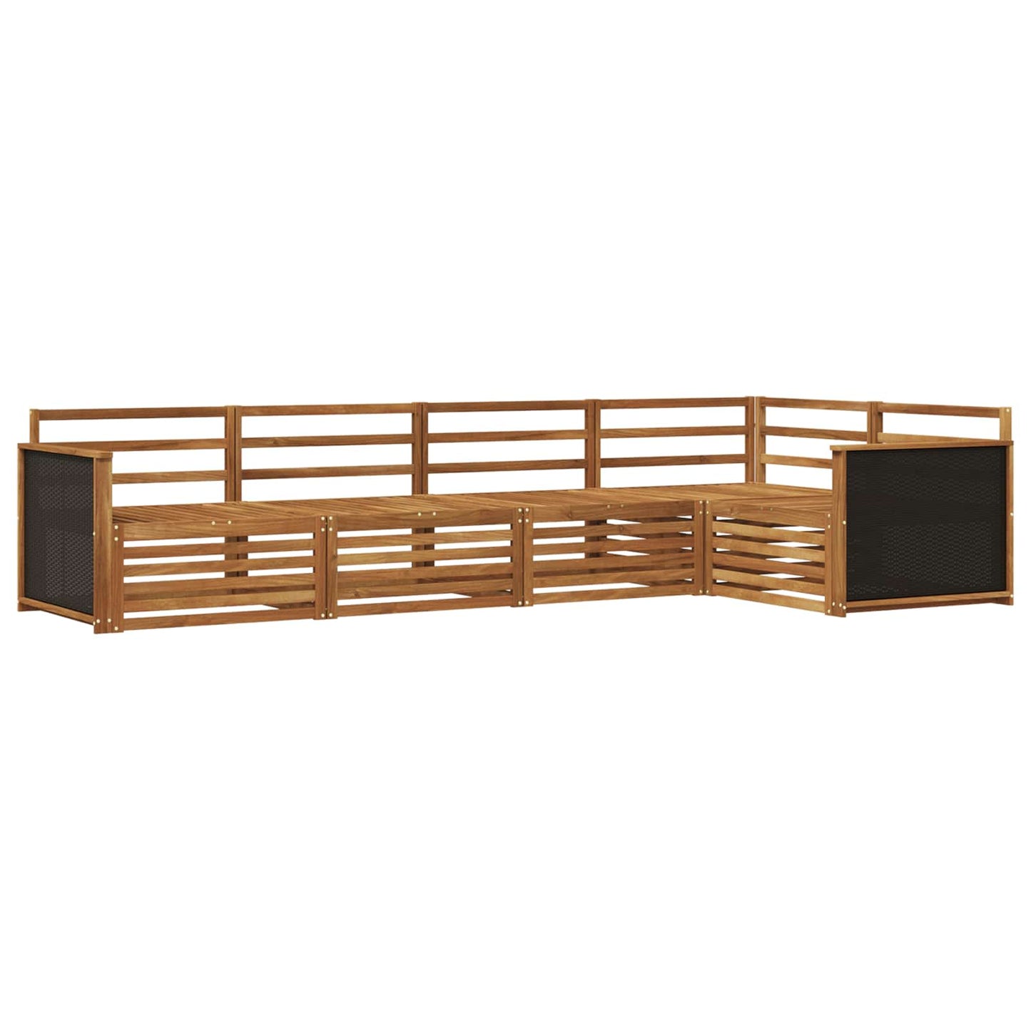 vidaXL Outdoor Sofa Set 5 pcs Natural 323 x 164.5 x 73 cm